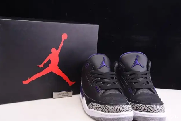 Reps TBK CT8532-050 Court Jordan Retro 3 Purple Air Black 0404